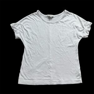 Girls 12 Habitual White Short Sleeve Blouse Cut Bubble Elastic Cuff Sleeves